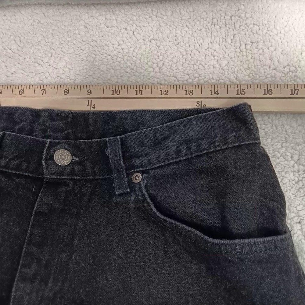 Vintage Lee Jeans Womens 12 Black High Rise Tapered Leg Denim 90s USA Classic - Picture 9 of 14